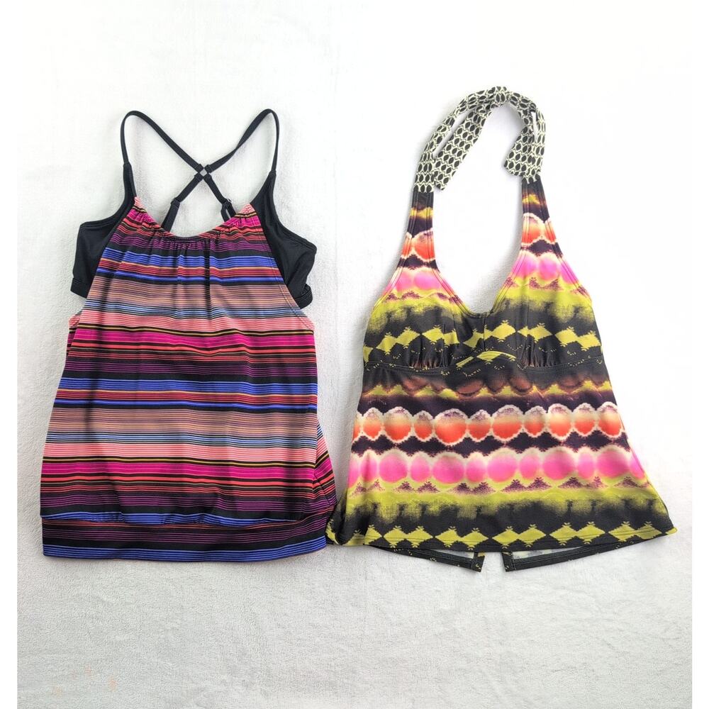 Athleta Swim Tankini Tops Built In Bras Women's Med